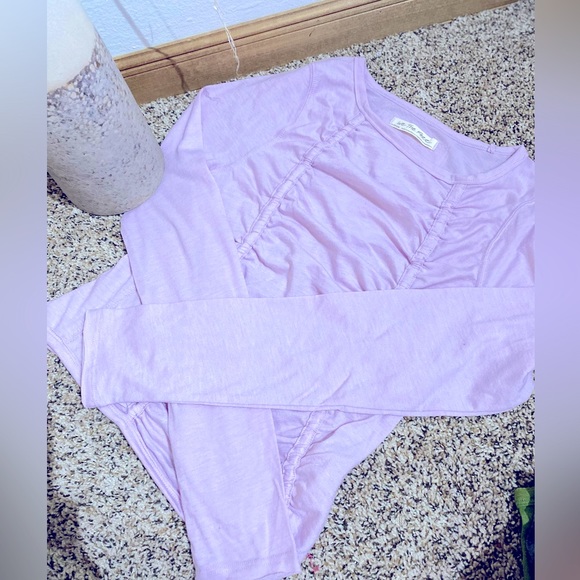 Free People-Mile a Minute Long Sleeve Exclusive. Color Lilac - Medium- NWOT - Picture 4 of 8